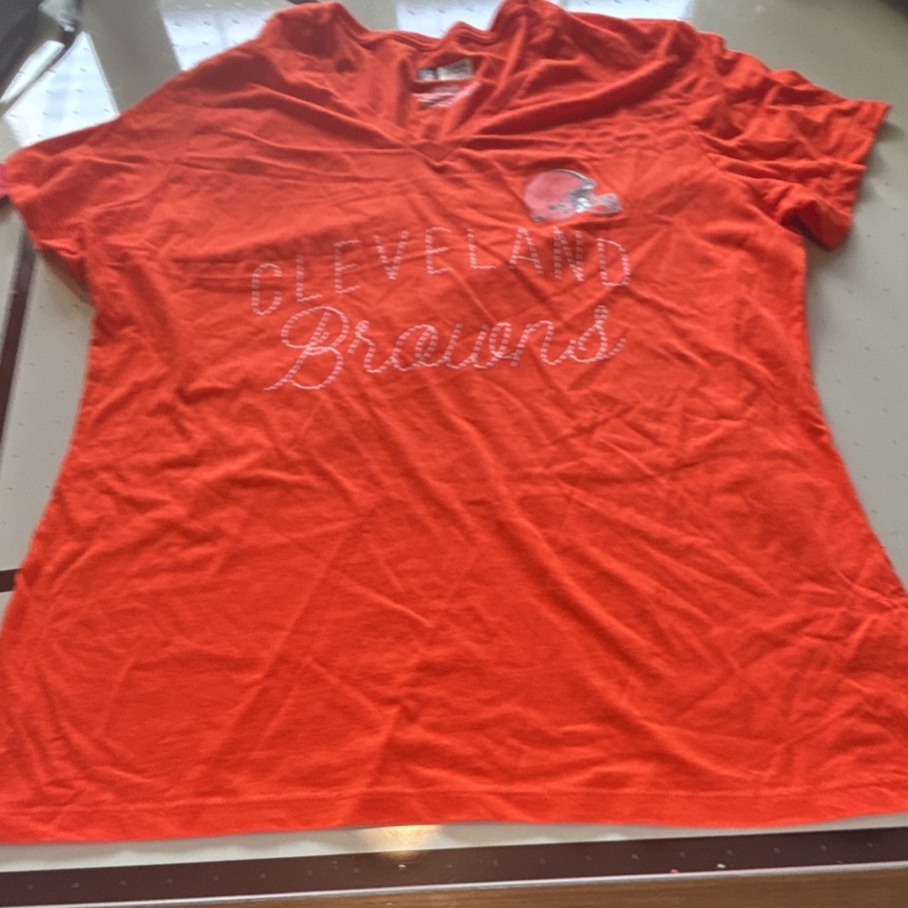 NFL Team Apparel Cleveland Browns Women's Shirt XL Orange NFL Football